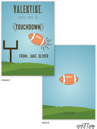 Valentine's Day Exchange Cards by Little Lamb Designs (Touchdown) Valentine's Day Exchange Cards by Little Lamb Designs (Touchdown)
